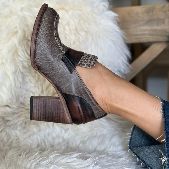 Freebird by Steven Brown Crock  Heeled Shoes Loafers - Picture 3 of 14